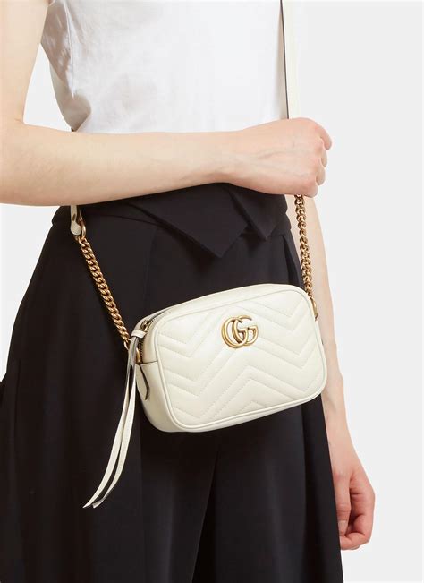 gucci crossbody bag white|gucci white marmont bag.